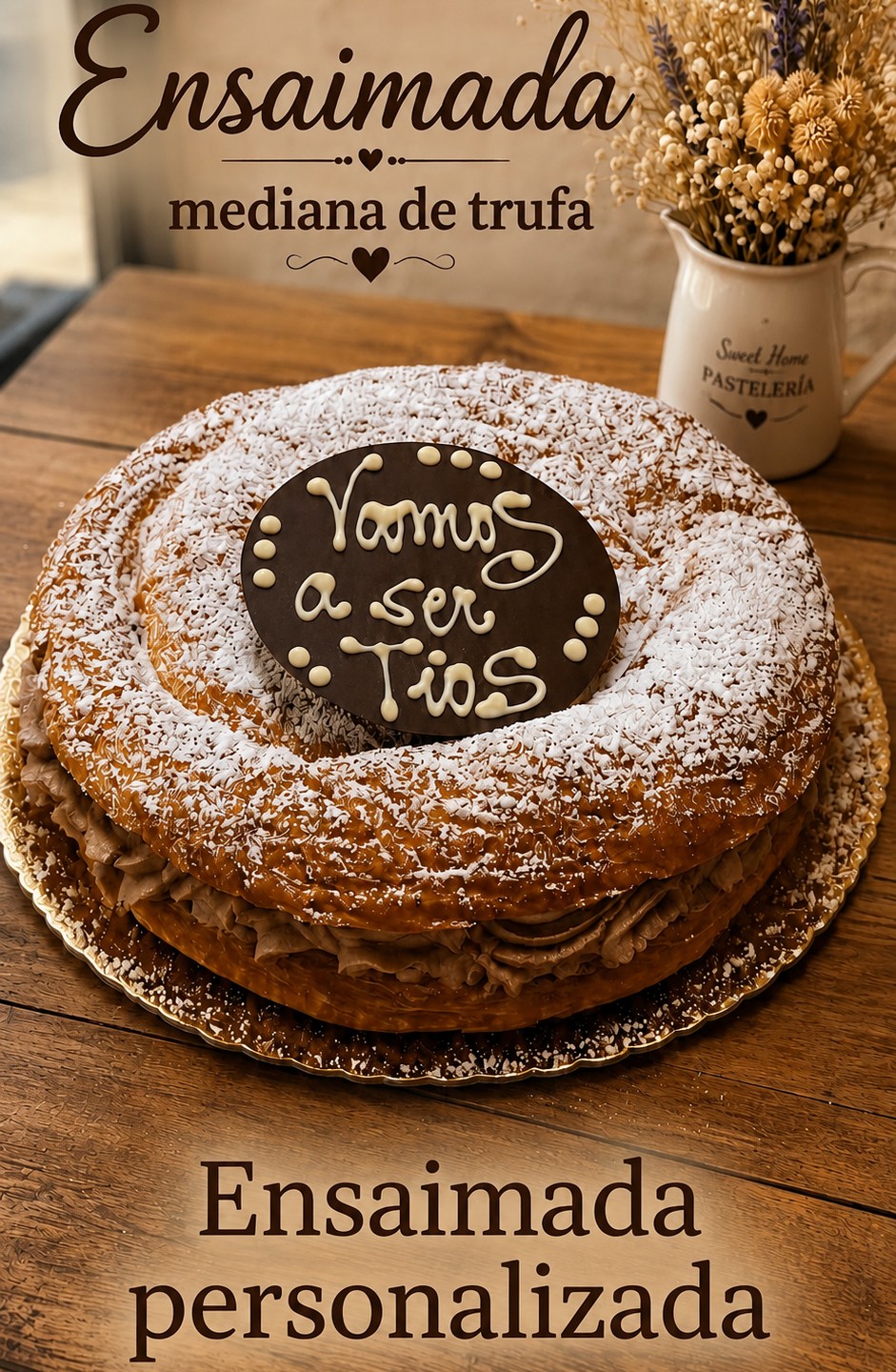 Ensaimada mediana de trufa personalizada