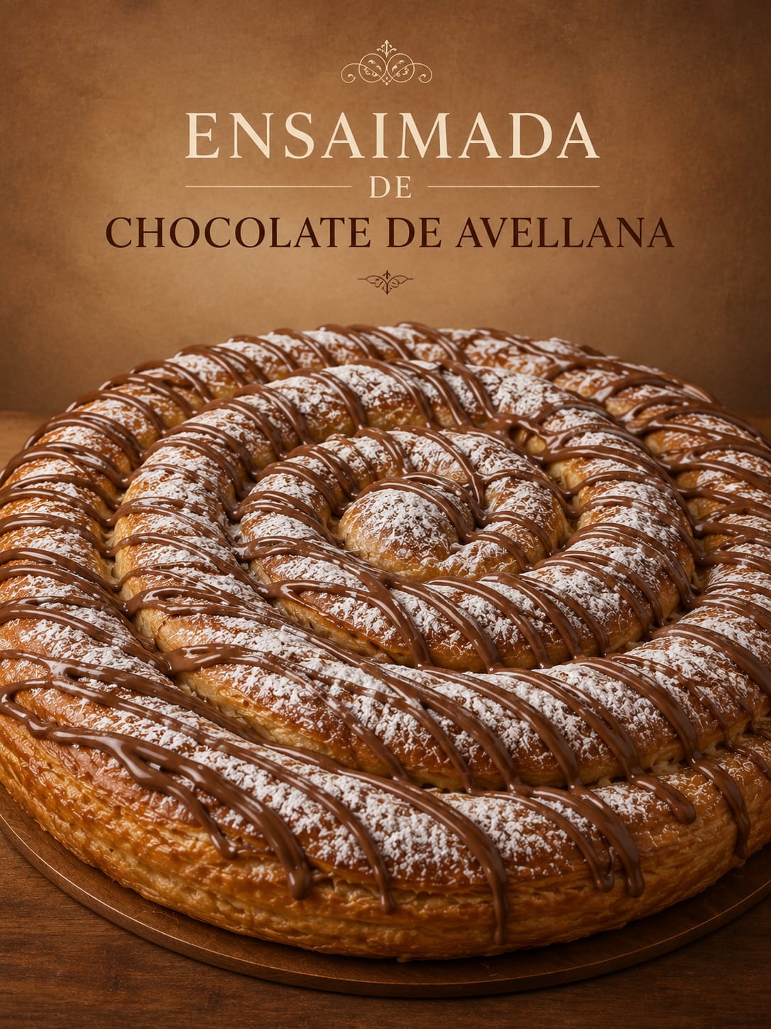 Ensaimada de chocolate de avellana