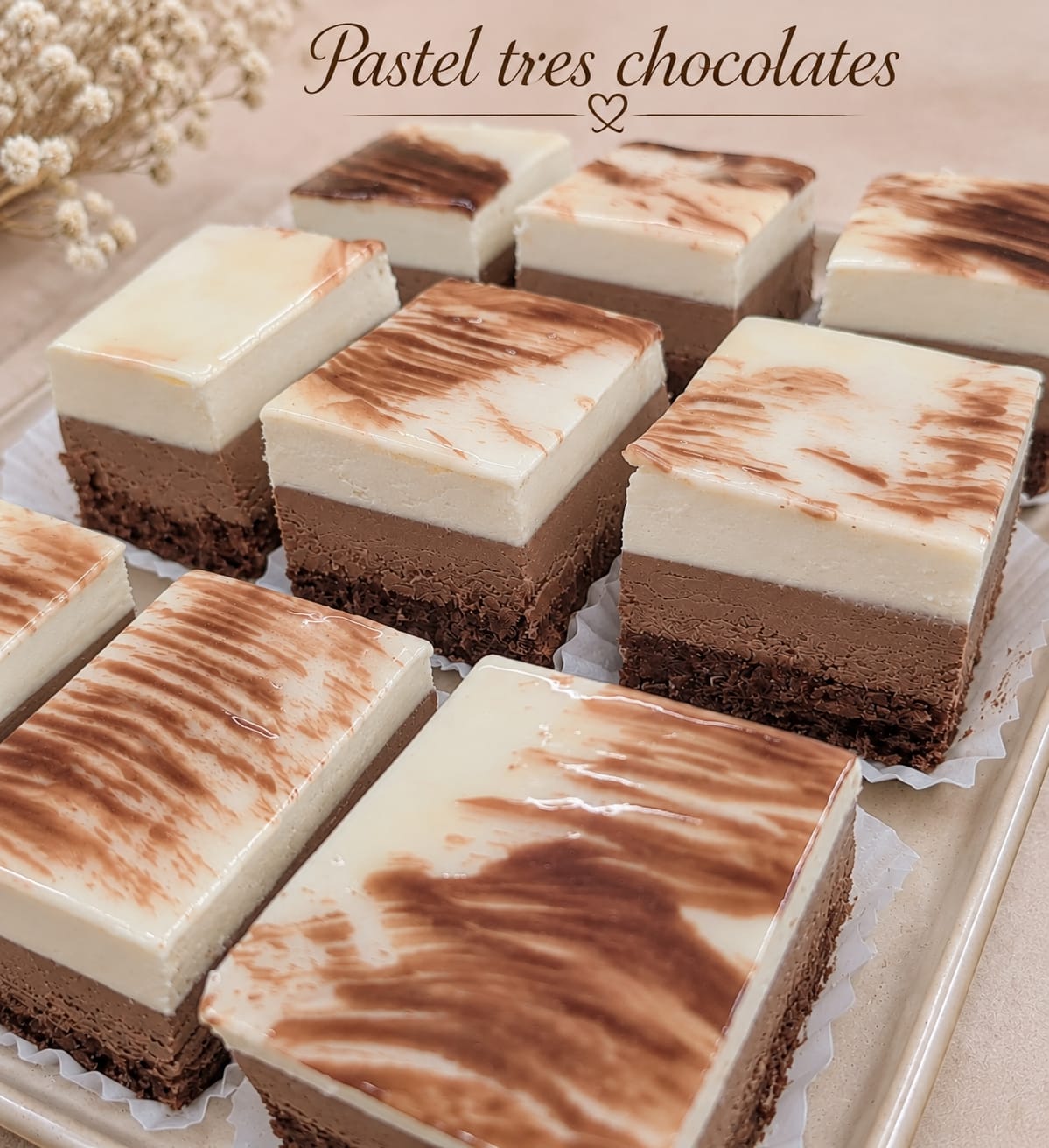 Pastel individual tres chocolates de Pasteleria Fernando en Novelda