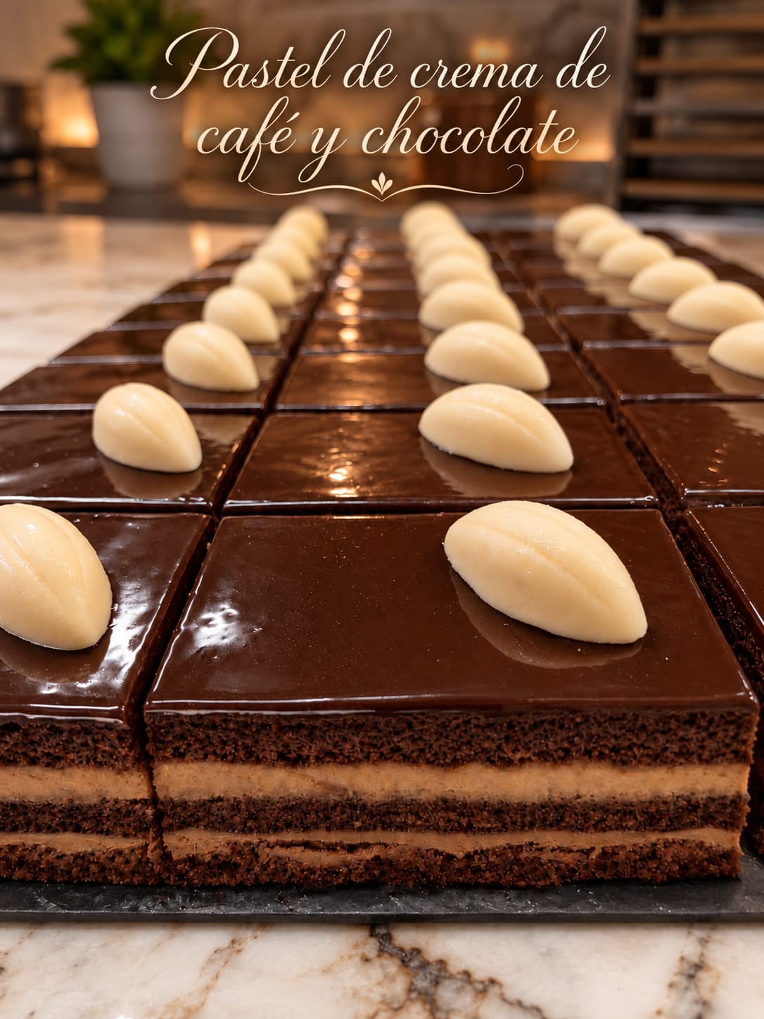 Pastel de crema de café y chocolate de Pasteleria Fernando en Novelda