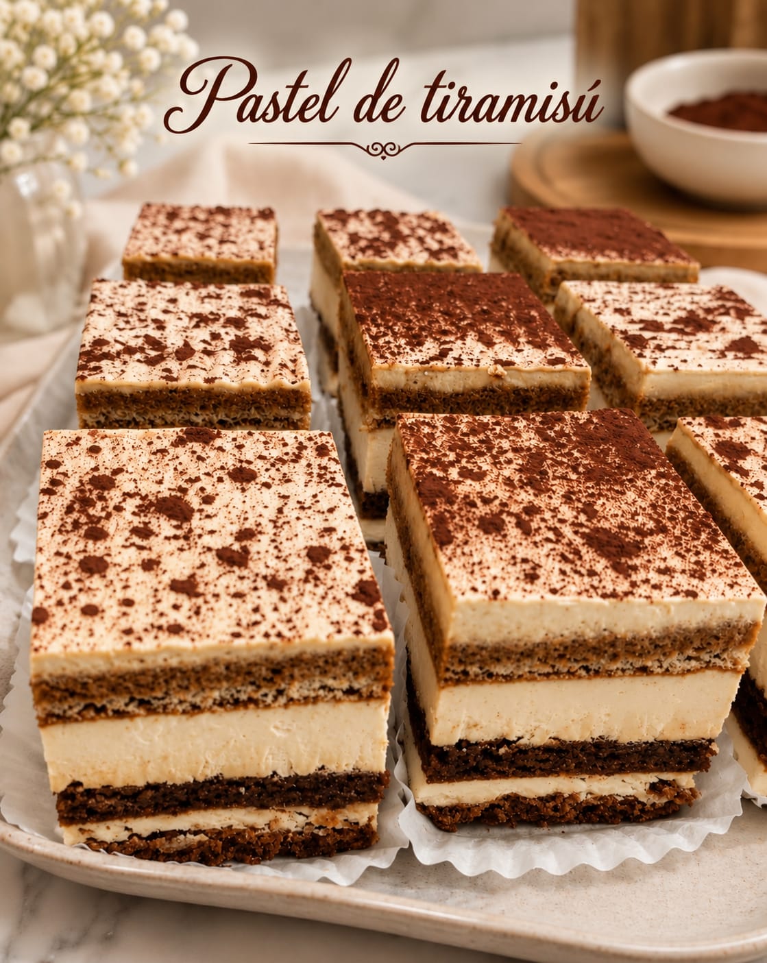 Pastel individual de tiramisú de Pasteleria Fernando en Novelda