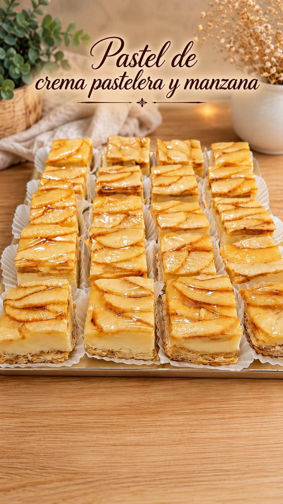 Pastel individual de crema pastelera y manzana de Pasteleria Fernando en Novelda