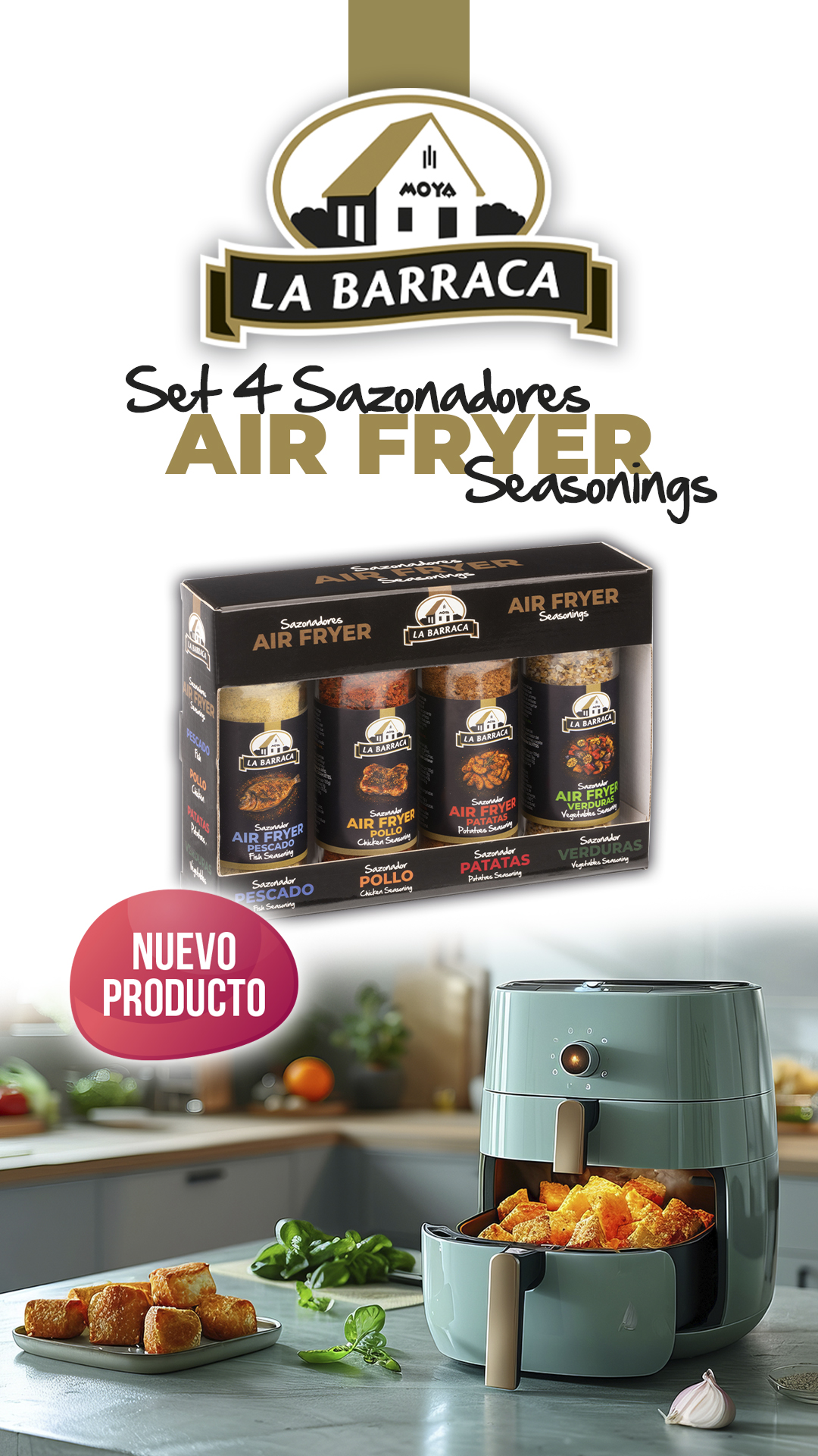 Novedad: Set 4 Sazonadores Air Fryer, de La Barraca Alimentación, S.L.U.