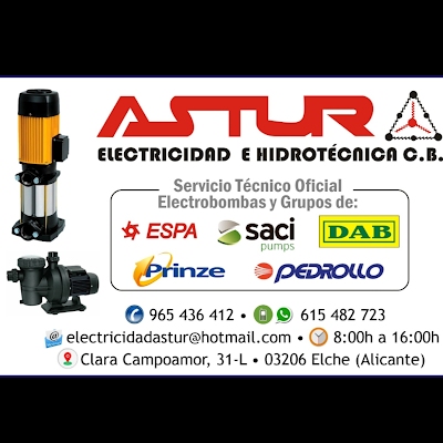 Logotipo de Astur electricidad e Hidrotécnica, CB